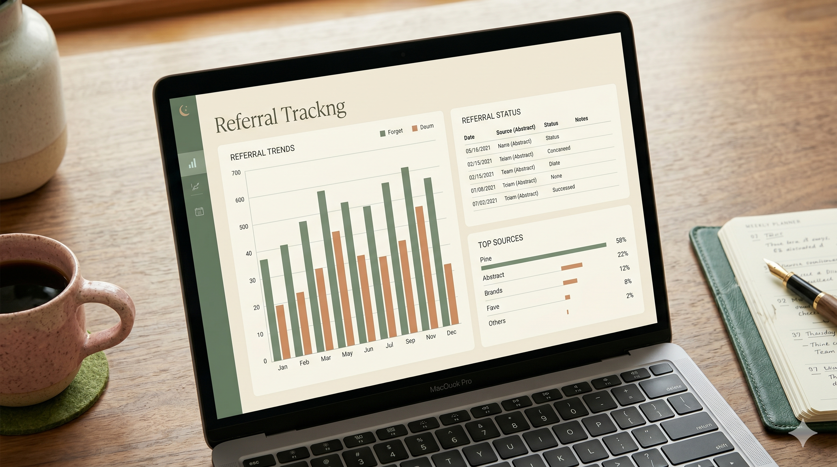A close-up of analytics or a referral dashboard on a screen — the kind of visibility that turns marketing decisions from guesswork into informed choices.