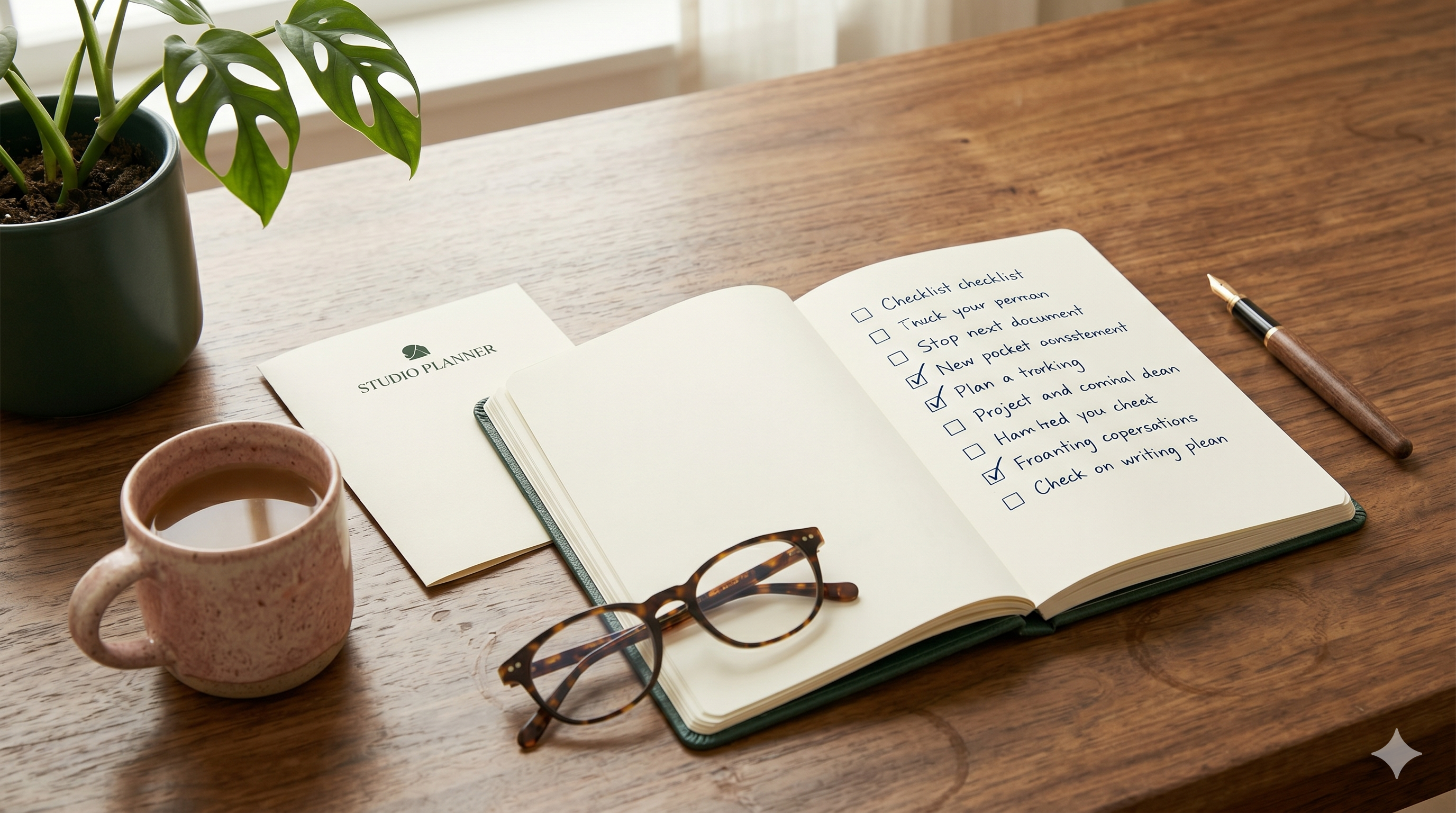 A notebook with a checklist and pen — the kind of structured onboarding documentation that proves a group practice's tech stack is actually integrated.